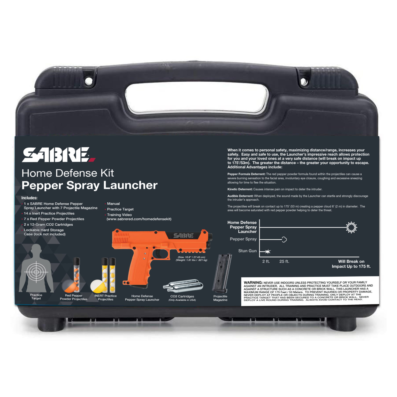 SABRE PEPPER SPRAY LAUNCHER & PEPPER BALL GUN / HOME SECURITY DEFENSE ...