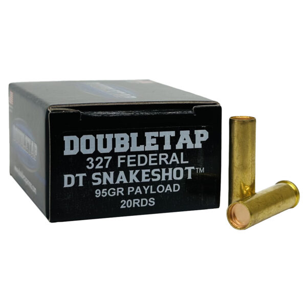 DOUBLETAP 327 FEDERAL MAGNUM AMMUNITION #9 SNAKESHOT WITH 95 GRAIN HARDCAST FULL WADCUTTER 20 ROUND BOX